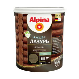 90708177 Аква лазурь для дерева 2.5 л цвет черный STLM-0347997 ALPINA