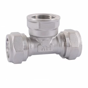 HLV-114332.№.03 Тройник обжимной HLV с переходом на внутреннюю резьбу