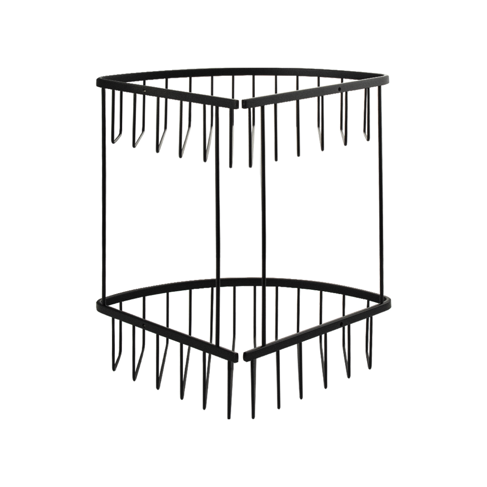 GFmark - Полочка угловая, овальная, двойная 22 см решетка под МЕДЬ, код: 77258  - Вид №5