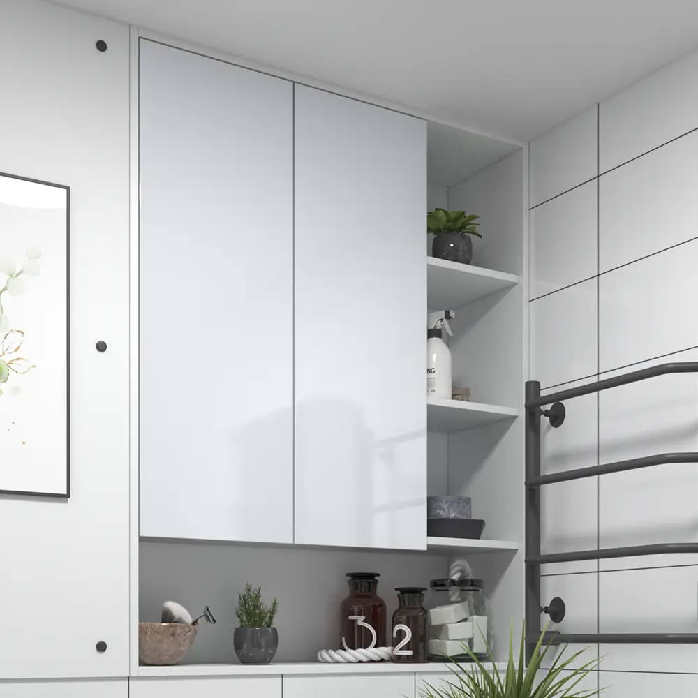 Шкаф для ванной комнаты без зеркала подвесной Vigo Milk 89.5x116x30 см цвет белый 89446218 STLM-2063565 - Вид №7