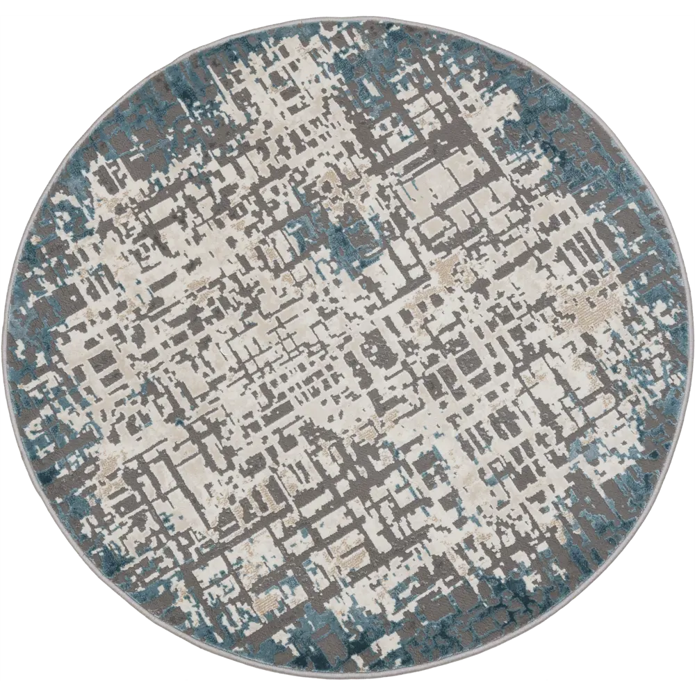 Ковер полипропилен Serenity D730 круг ø133 см цвет голубой 89111703 STLM-2110066  - Вид №1