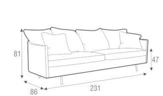 Sits Мягкий 3-х местный диван из ткани Julia sun-id-1439550 - Вид №8