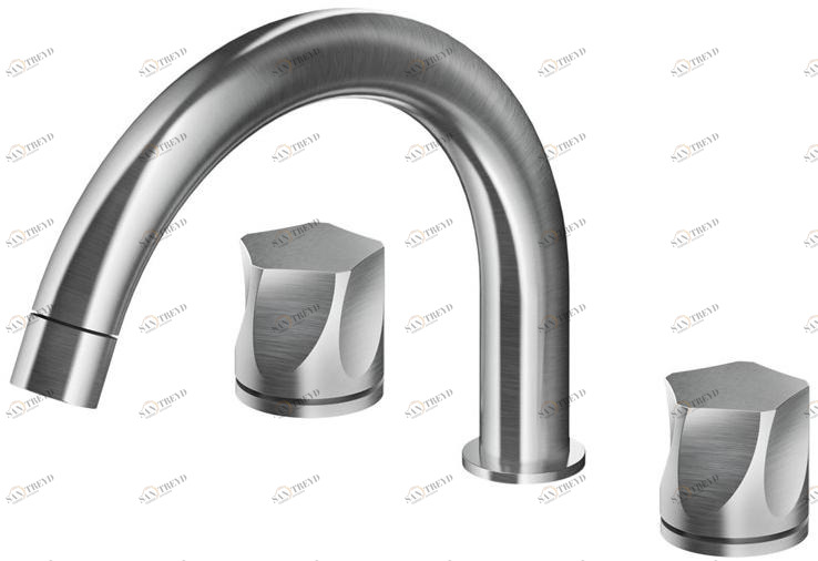 MGS Смеситель для ванны из нержавеющей стали на 3 отверстия Penta sun-id-1443938