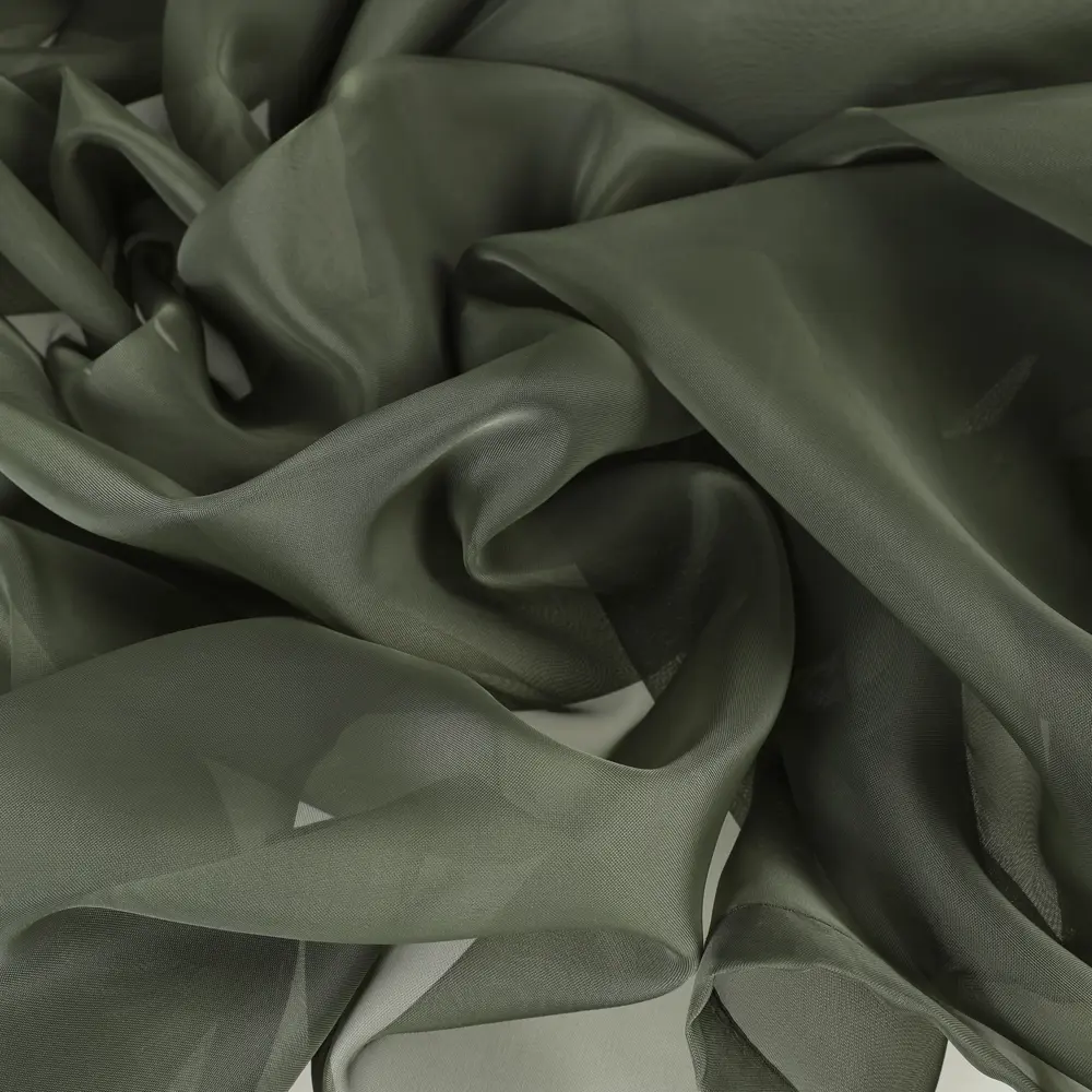 INSPIRE Polyone Forest - Тёмно-зелёный тюль на ленте 300×280 см 89297638 STLM-1496909 - Вид №2