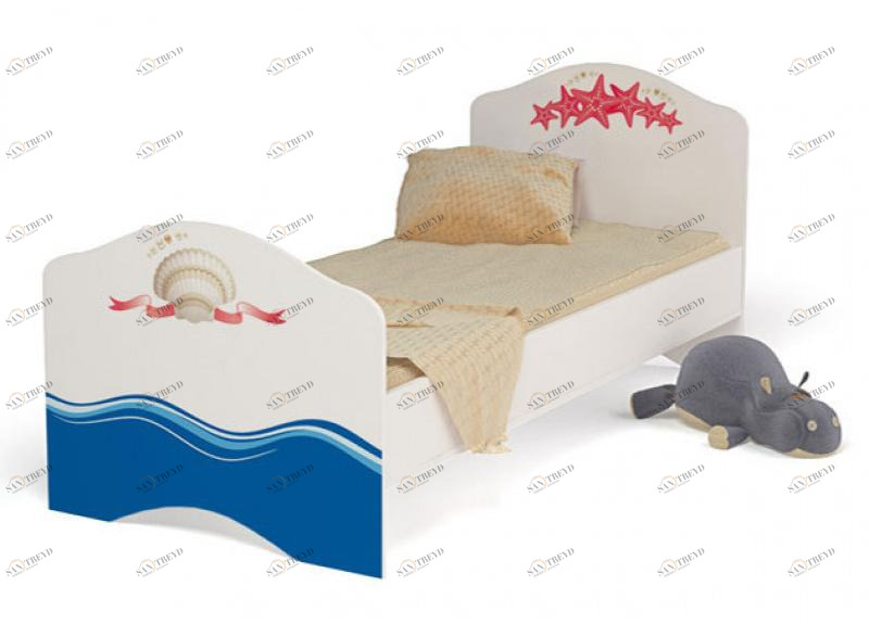 Кровать классика ABC-KING Ocean (160*90) без ящика (для девочки) 4631148151024