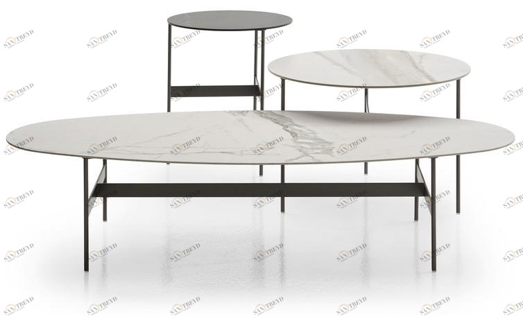 B&B Italia Низкий овальный журнальный столик из керамогранита sun-id-1432093