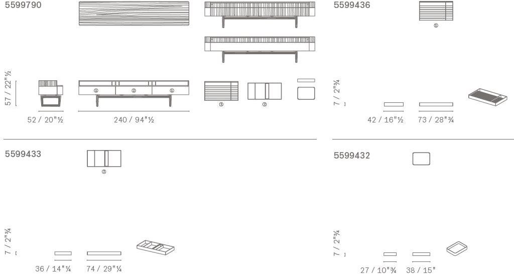 Poltrona Frau Кожаная тумба под ТВ с ящиками La collezione - mobili e complementi sun-id-1429563 - Вид №4