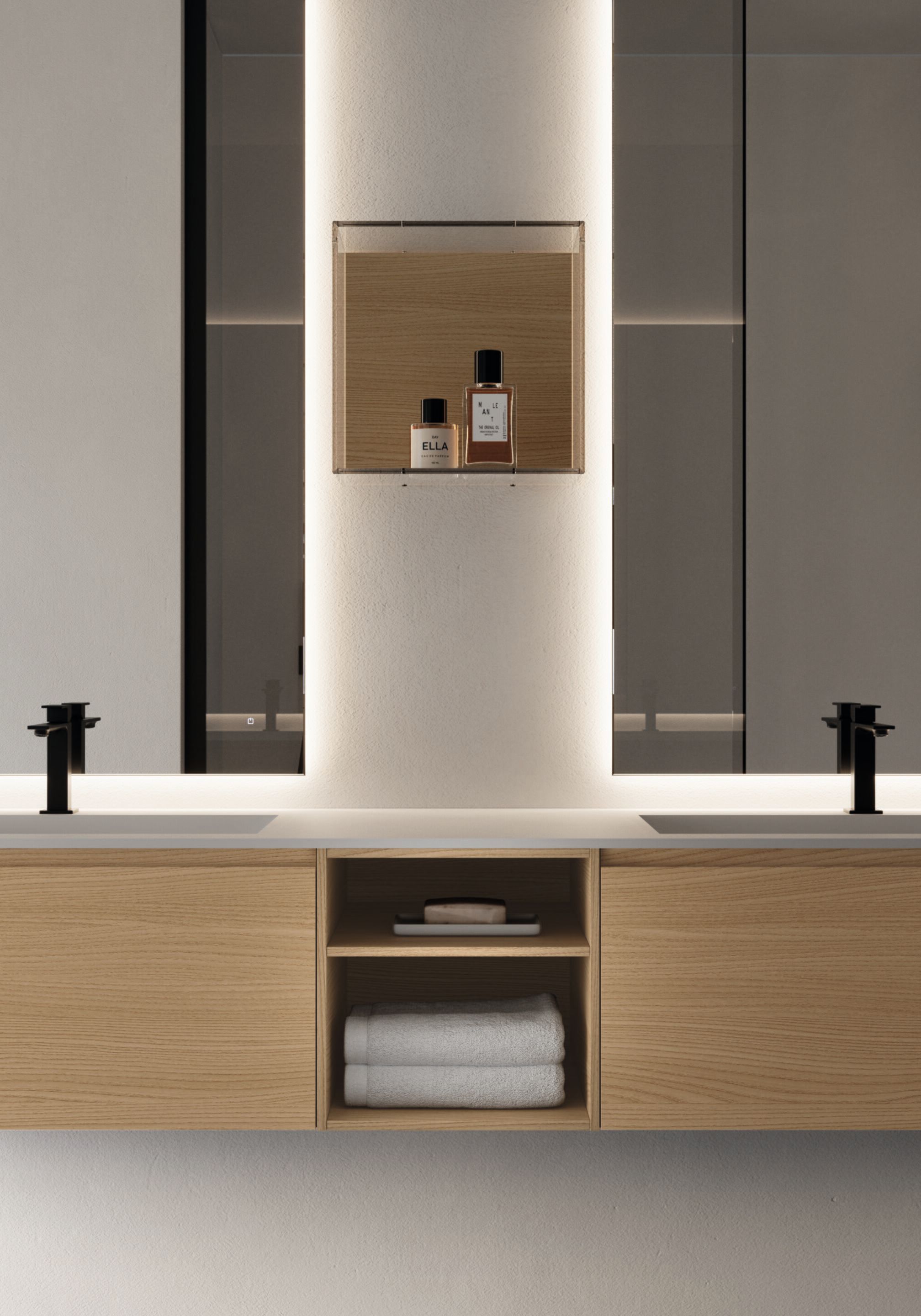 Двойной подвесной туалетный столик с зеркалом Ideagroup Seventy Form ARCH-00140152 - Вид №2