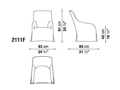 Тканевое кресло с подлокотниками Maxalto ARCH-00126992 - Вид №3