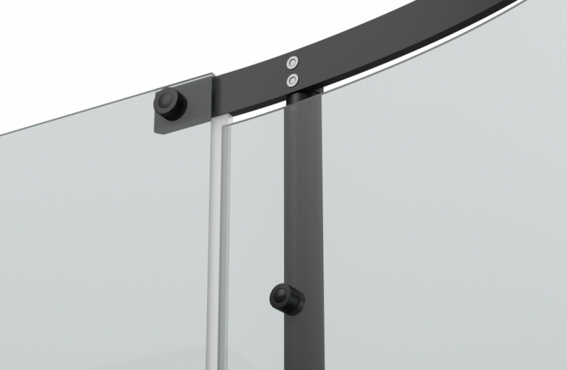 Душевое ограждение (без поддона) 900*900*1950 Стекло 8мм easy clean BLACKLINE BS090.1110A bravat  - Вид №7