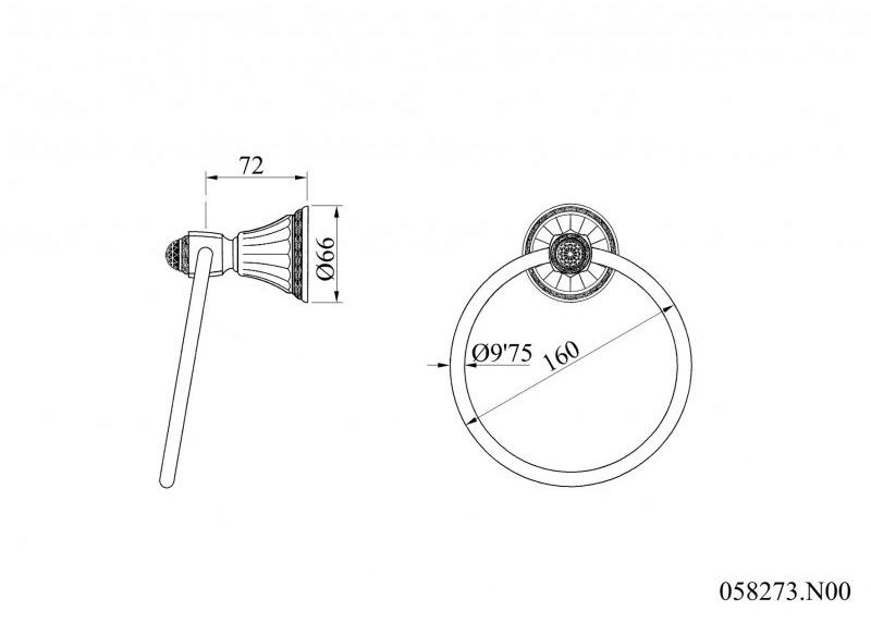 Bronces Mestre Держатель для полотенца кольцо сусальное золото Adriatica 058273.n00.01 - Вид №1