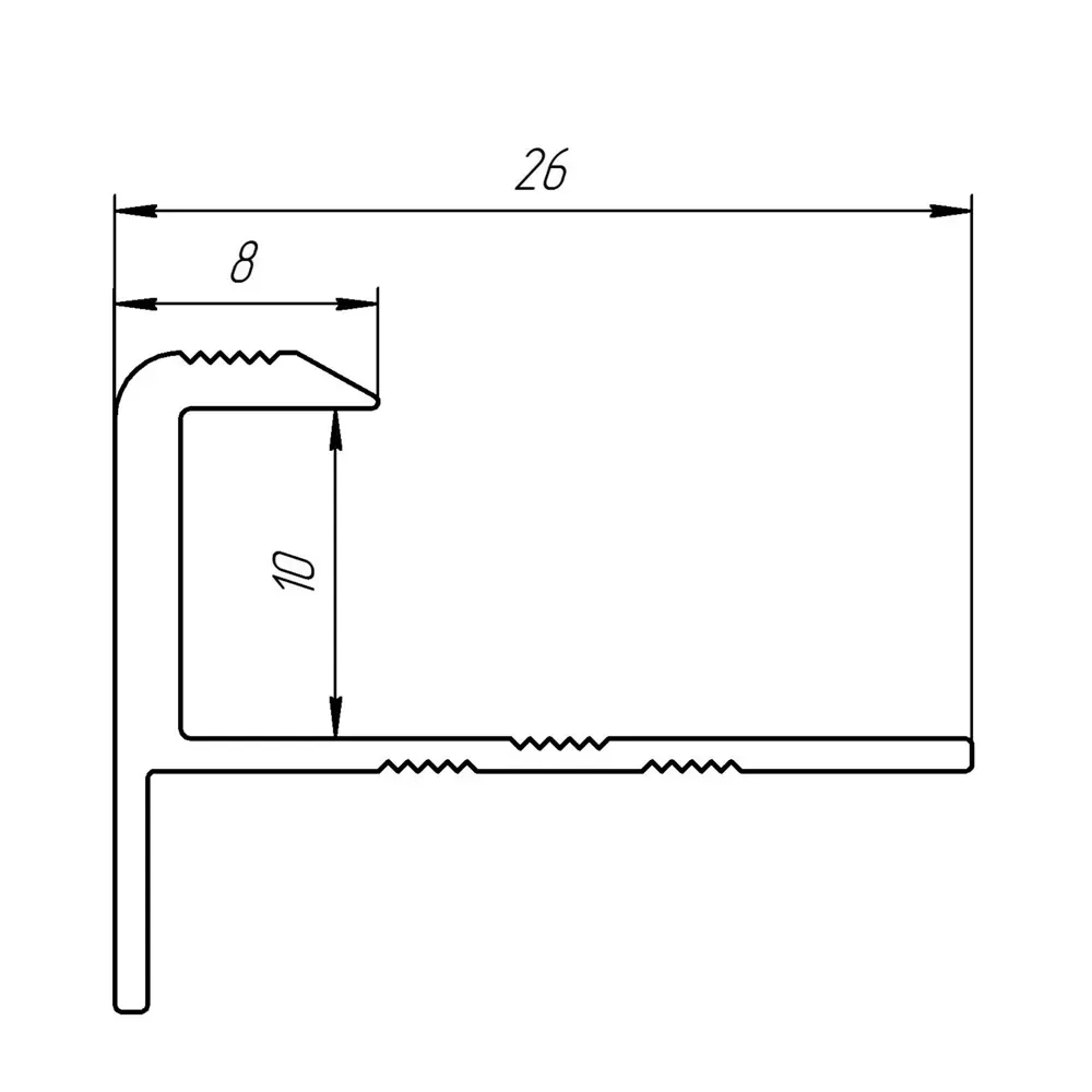 Гибкий профиль ALPROFI для лестничных ступеней, серебристый 270 см 18186481 STLM-0009907 - Вид №2