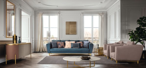 Кресло из ткани или кожи