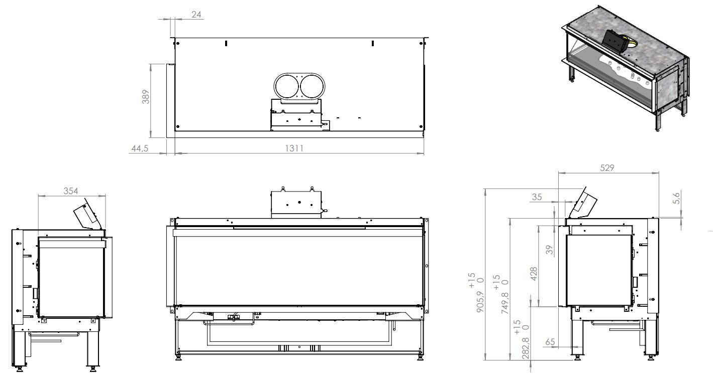 Голографический камин KALFIRE E-ONE 130C ARCH-00049943 - Вид №7