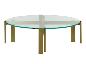 Круглый стеклянный журнальный столик