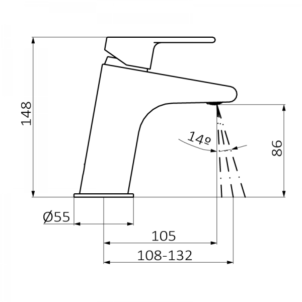 44510440 BASIC Умывальник смеситель Хром GRB MIXERS  - Вид №1