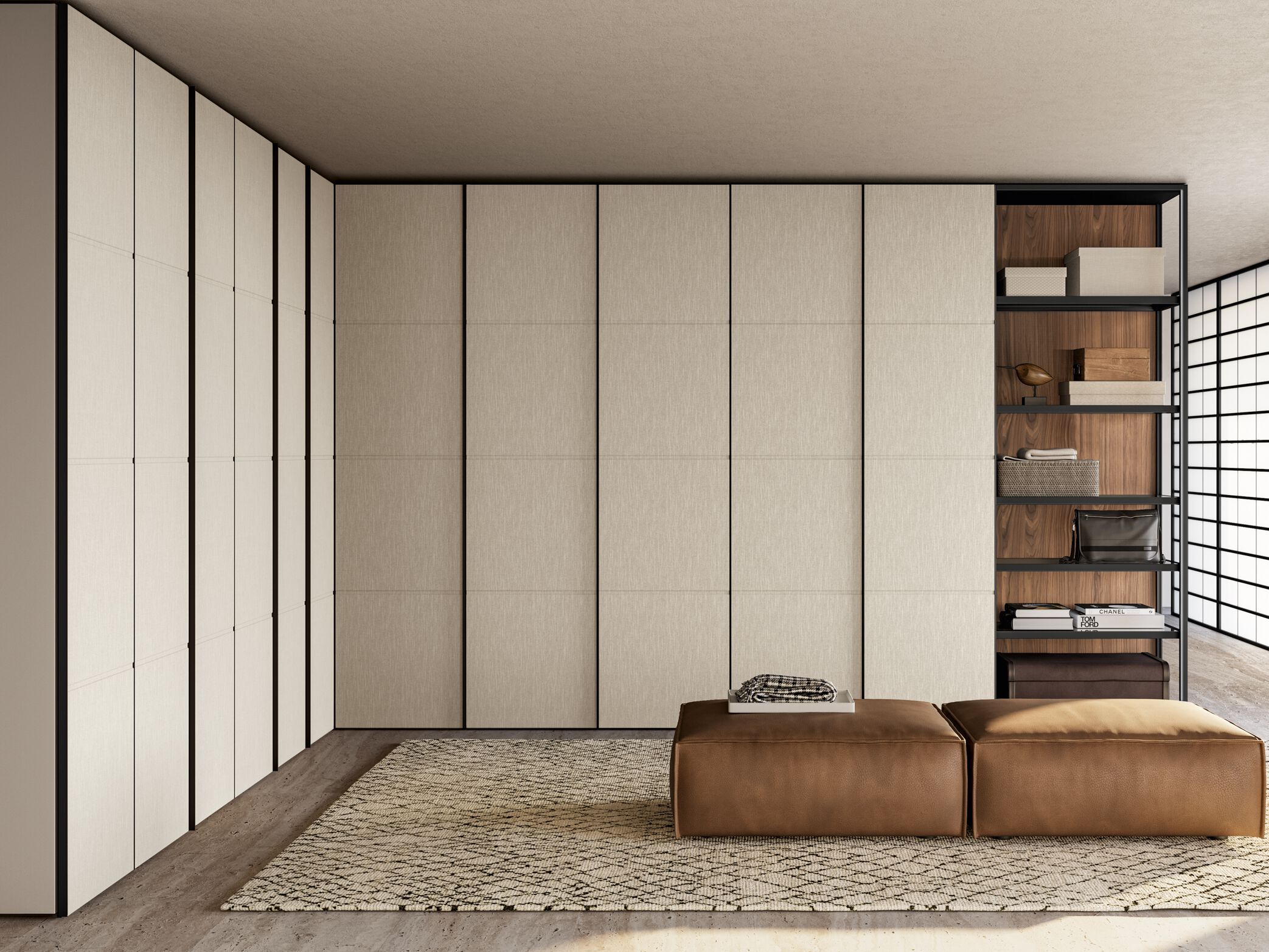 Секционный шкаф с распашной дверью из ткани или искусственной кожи Dall'Agnese Wardrobe Collection ARCH-00101841