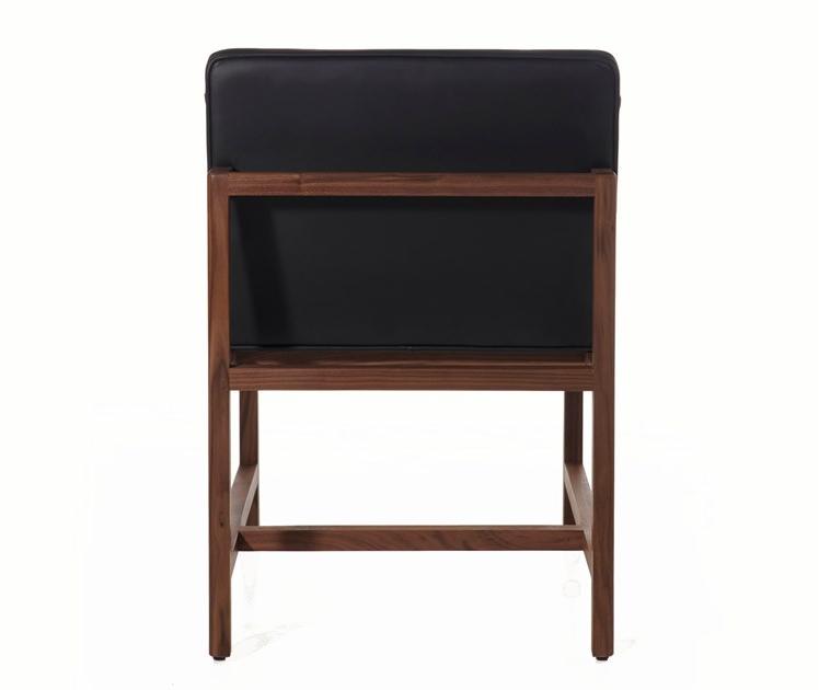 BassamFellows Мягкое кожаное кресло Wood frame dining Cb-541 - Вид №4