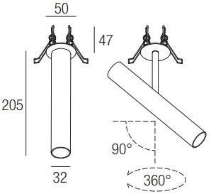 Flexalighting Регулируемый металлический настенный или потолочный проектор sun-id-1398839 - Вид №4