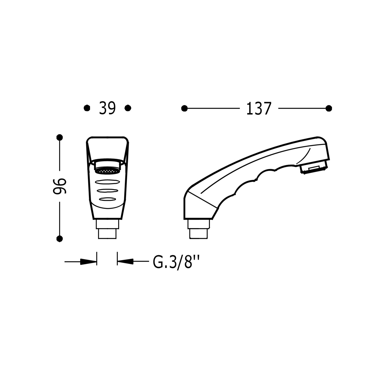 Ручной душ для парикмахерского крана-9134450 TRES Showers - Вид №1