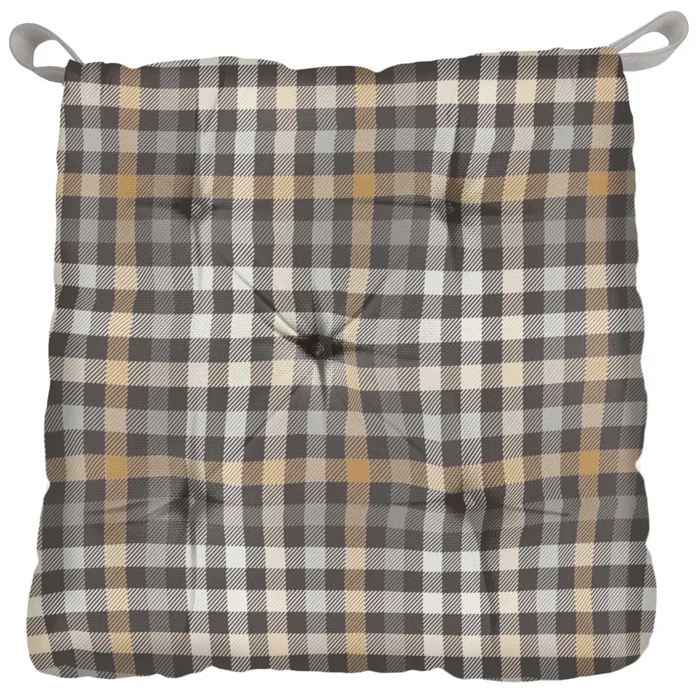 Сидушка Тартан 40x35 см цвет коричневый LINEN WAY STLM-2000702
