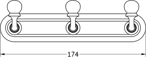 STI 502 Планка с 3-мя крючками 17 cm 3SC STILMAR ANTIQUE BRONZE Treesseci 3SC - Вид №1
