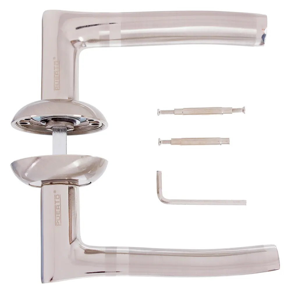 Ручки дверные на розетке Puerto AL 507-08, алюминий, цвет матовый никель STLM-2209544 - Вид №2