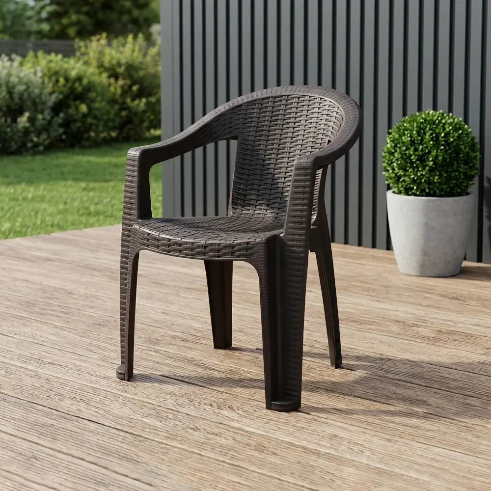 Кресло садовое Heniver Kiki 61x77x57 см пластик шоколадный Кресло kiki шоколад STLM-2053556