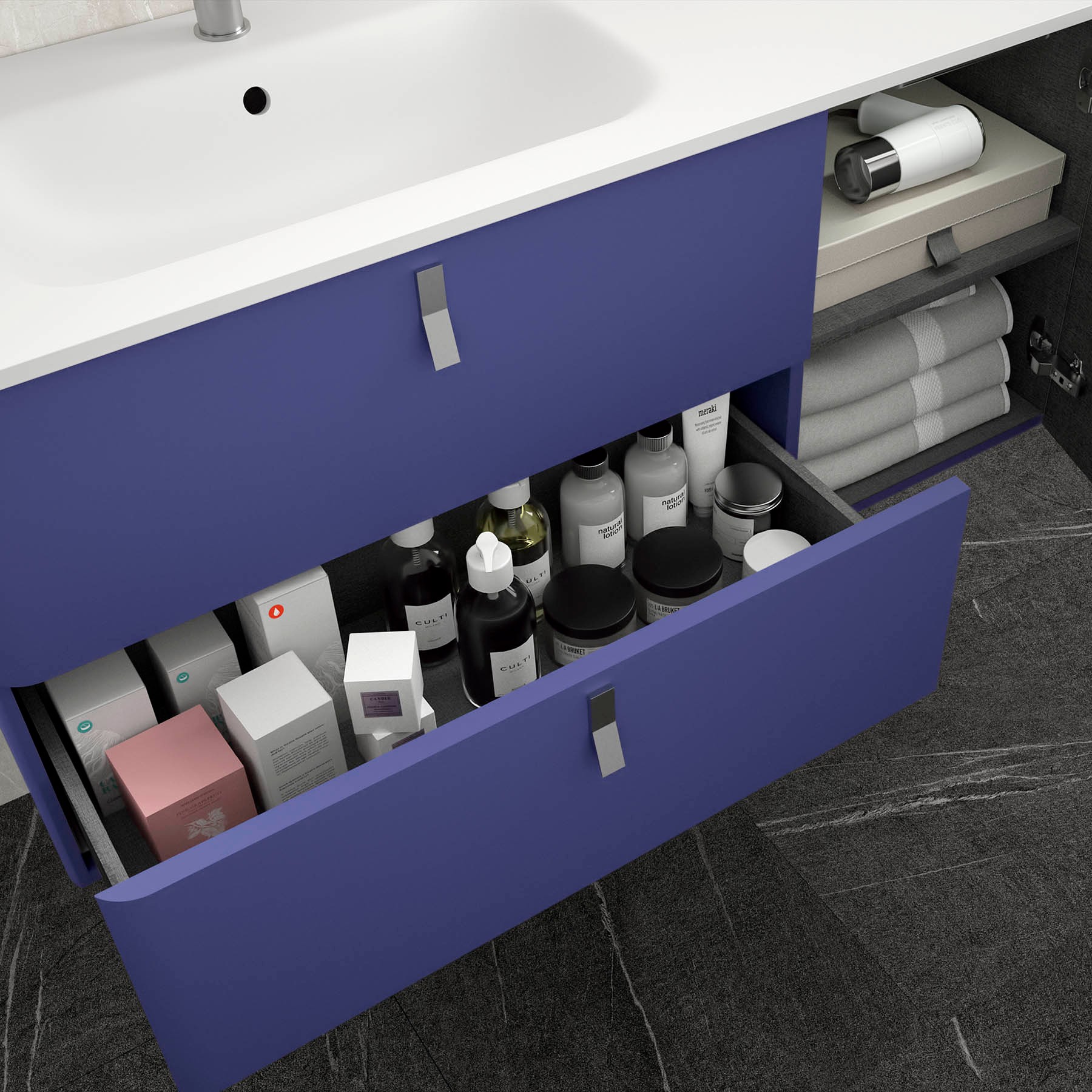 24619 SALGAR Мебель для умывальника UNIIQ 900 правая AZUL ALTAMAR Азул альтамар  - Вид №4