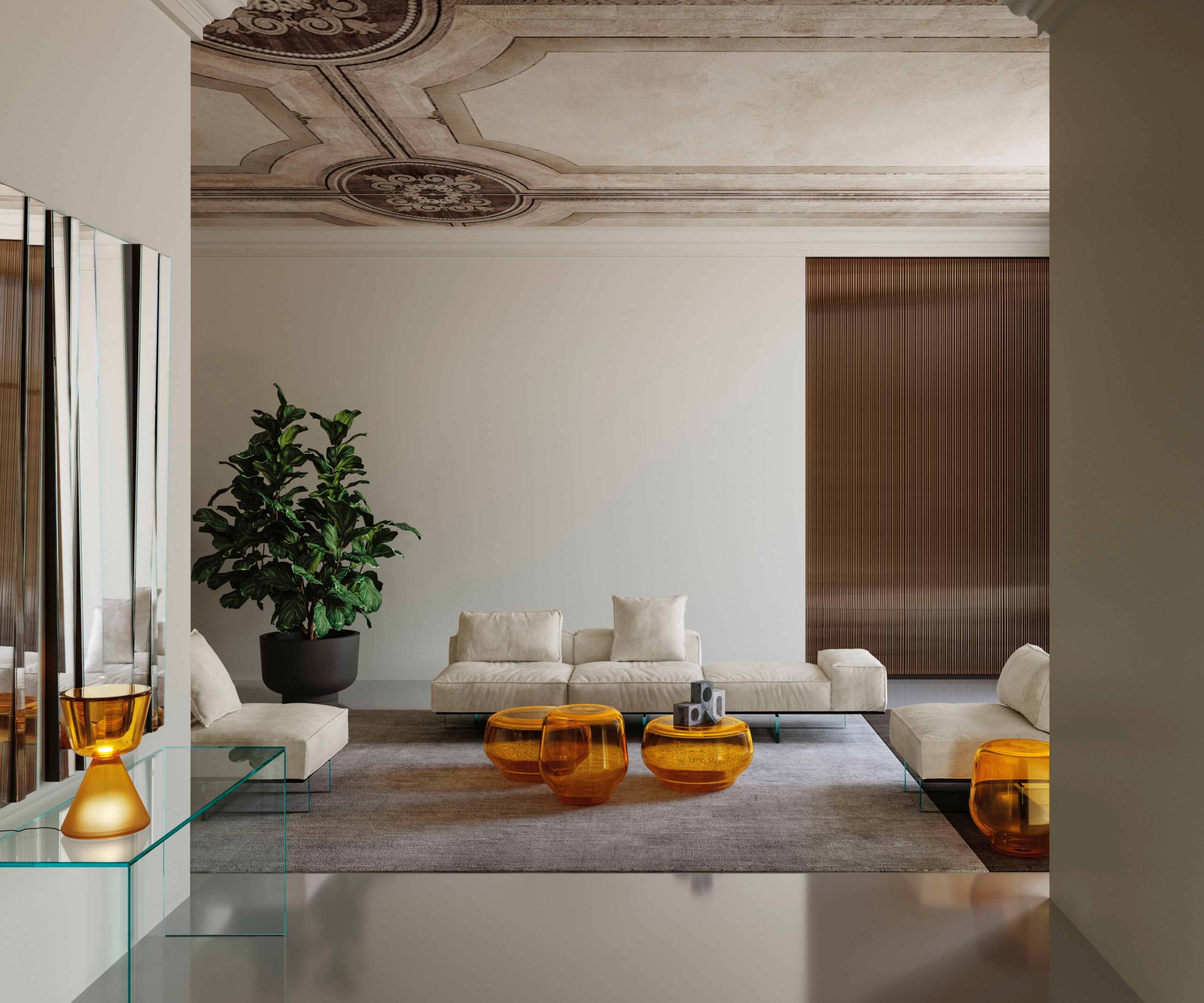 Круглый журнальный столик из дутого стекла Tonelli Design OASIS ARCH-00033404 - Вид №5