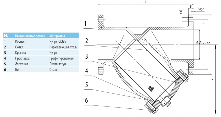 CIMBERIO CIM 3295 250 Чугунный фланцевый сетчатый фильтр CIM 3295 PN16  - Вид №1