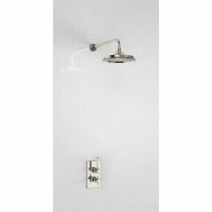 Душевая стойка с встроенным термостатом На 1 выпуск, верхняя лейка 12', НИКЕЛЬ [BARC73 NKL + ARCV60 NKL] Arcade Burlington ARC73, ARCV60 NKL