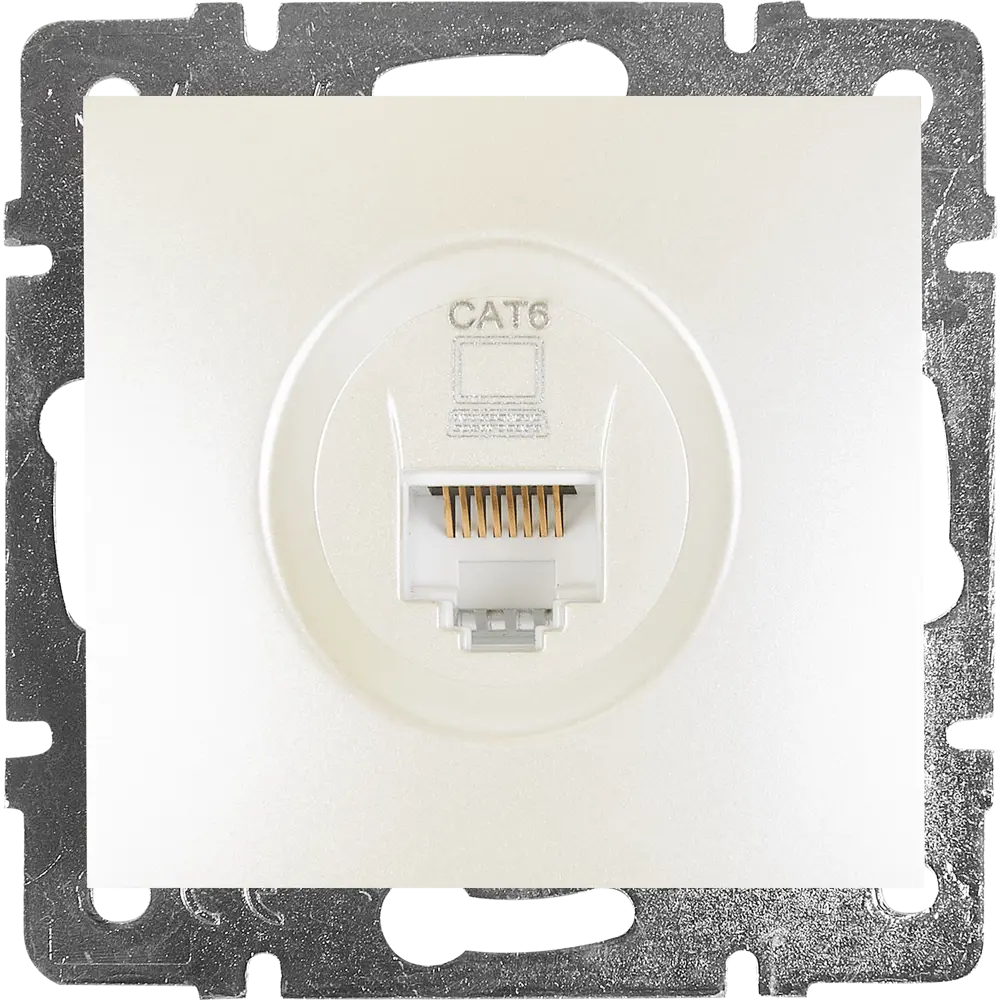 Розетка компьютерная встраиваемая Lezard Karina cat 6 цвет жемчужно-белый 84802073 STLM-2057510