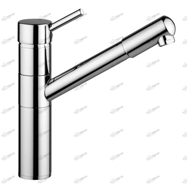 Латунь. 77. Кухонный смеситель выдвижной. Quadrodesign Brass