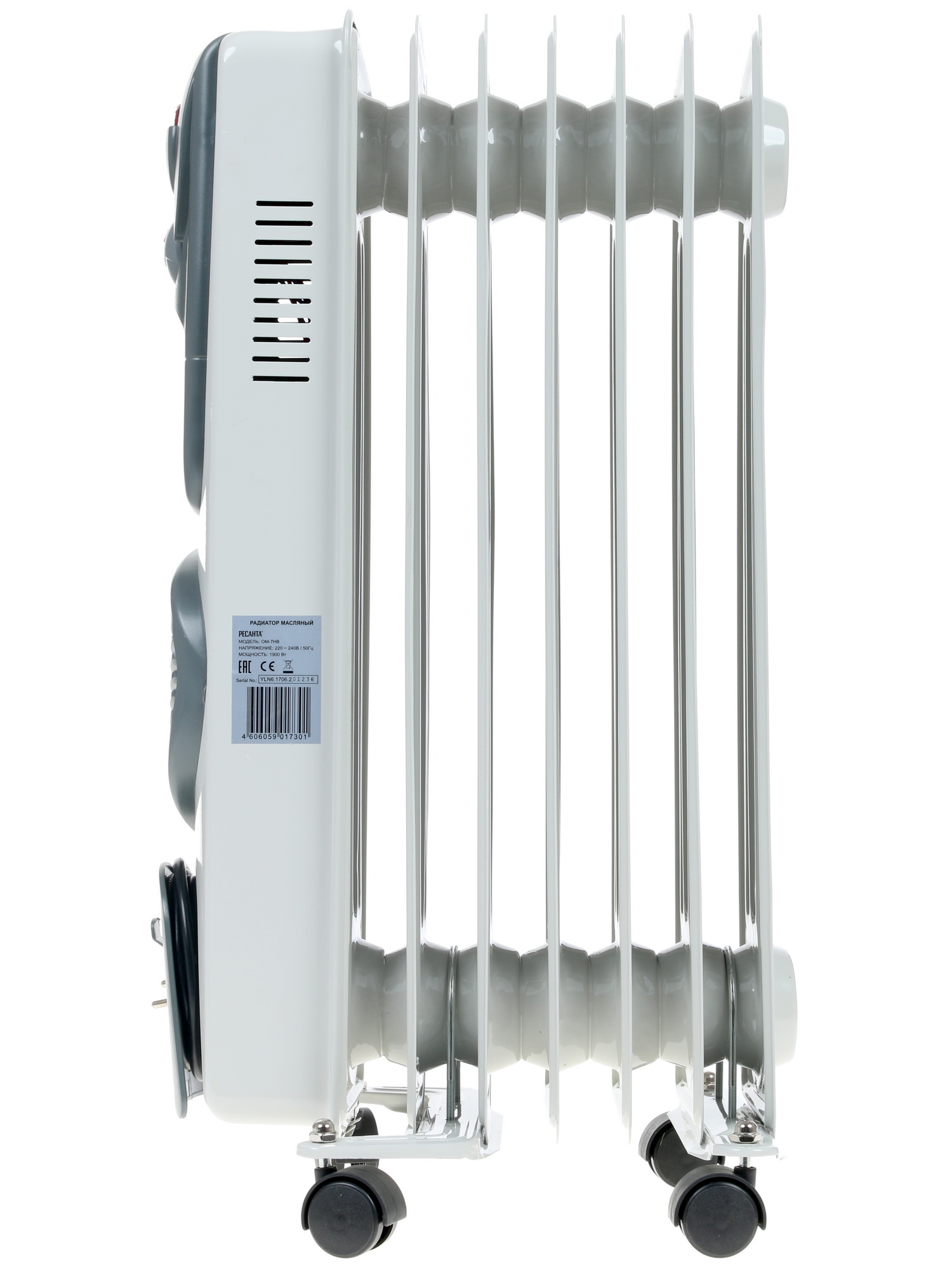 1076911 Масляный обогреватель Ресанта ОМ-7НВ белый STDN-0075311 - Вид №4