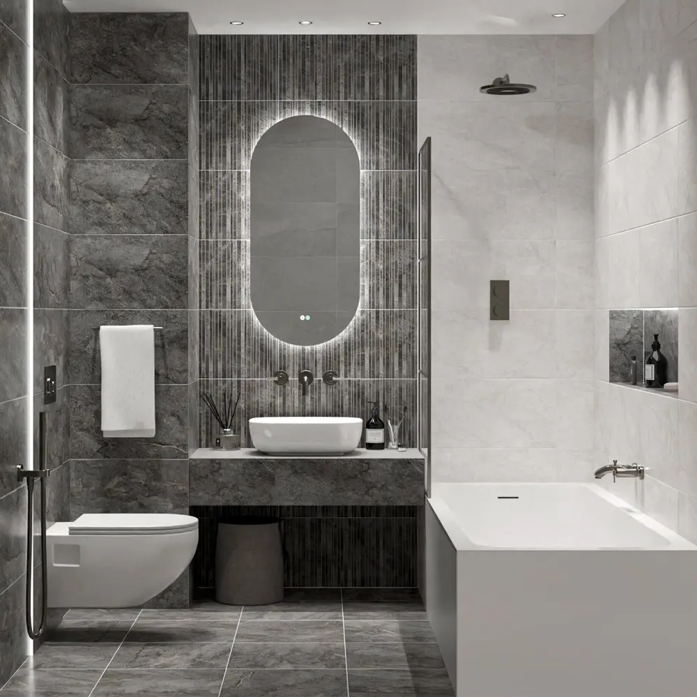 Настенная плитка Azori Soil Topaz Matt 31.5x63 см 1.79 м² матовая цвет серый STLM-2169208 - Вид №5