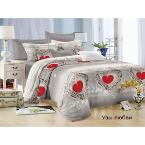 90357915 Комплект постельного белья Felicita 1175-Узы любви двуспальный сатин, разноцветный STLM-1029111