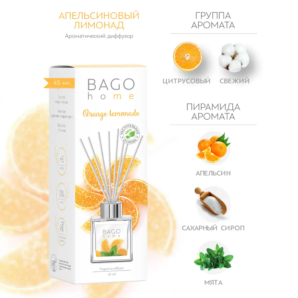 Аромадиффузор Bago Home с цитрусовым настроением 89357954 STLM-1569795 - Вид №1