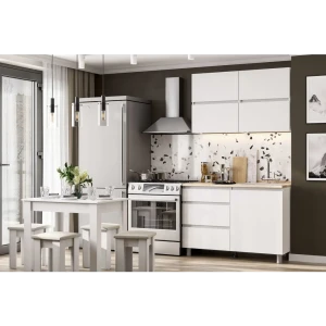91801075 Кухонный гарнитур Sv-мебель Токио 1.2 м серия 3 120x214x60 см ЛДСП цвет белый, дуб сонома STLM-1546871
