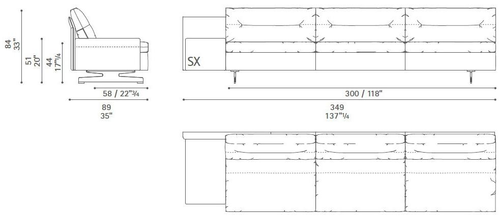 Poltrona Frau Модульный диван с журнальной полкой La collezione - divani e poltrone sun-id-1502655 - Вид №43