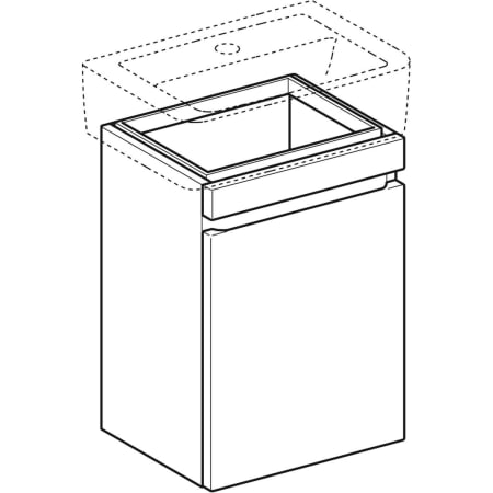 869047000 Шкафчик для раковины Geberit Renova Plan, с одной дверью Geberit  - Вид №12