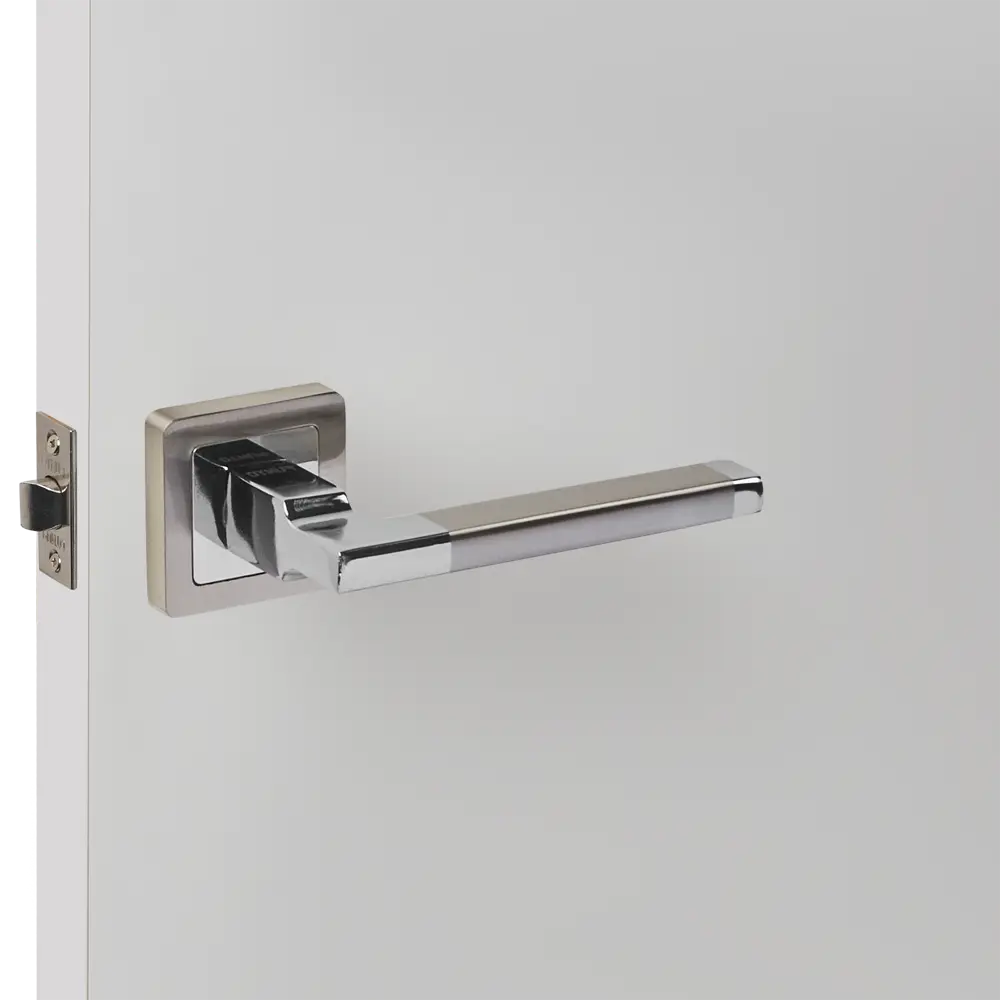 Дверные ручки Punto Vector без запирания цвет матовый никель/хром STLM-2135439 - Вид №5