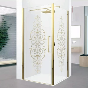 Душевой уголок 87x87 YOUNG 2.0 G+F Novellini YOUNG 2.0 с принтом Victorianna Gold