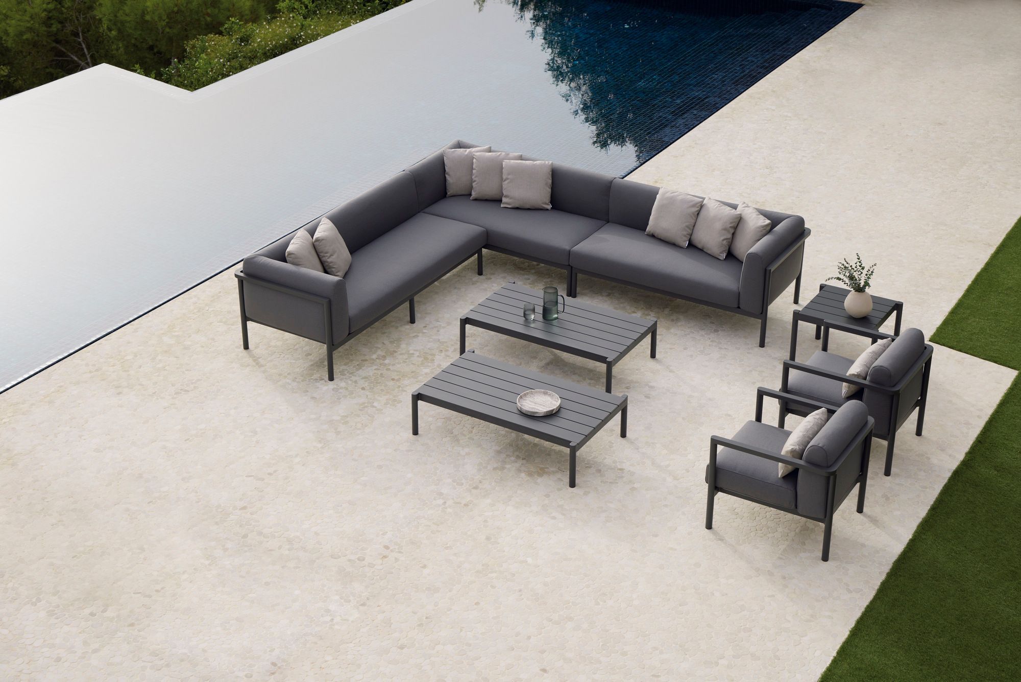 Прямоугольный алюминиевый журнальный столик с керамической столешницей POINT Origin ARCH-00066853 - Вид №2