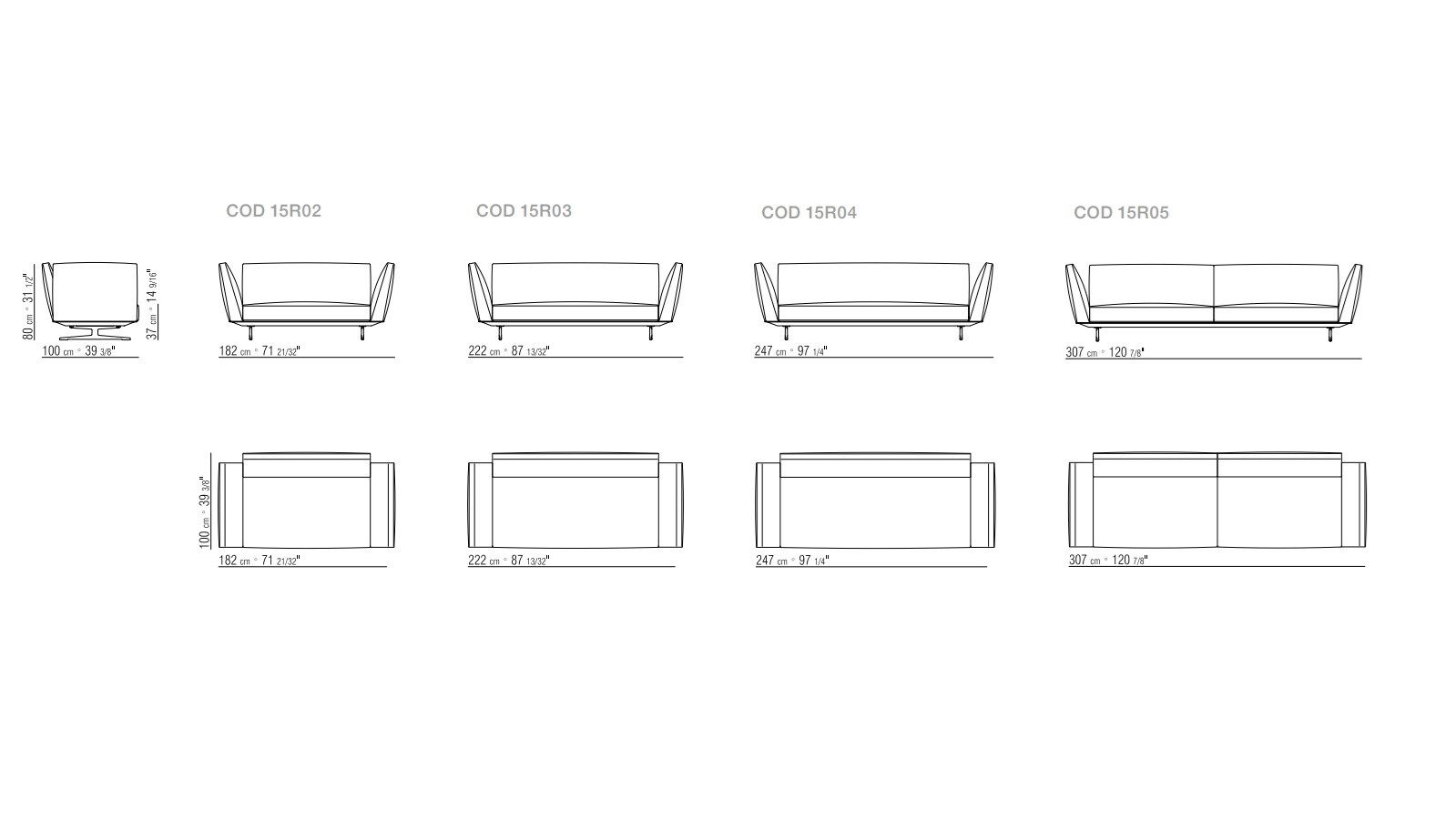 3-местный тканевый диван Flexform ARCH-00080206 - Вид №2