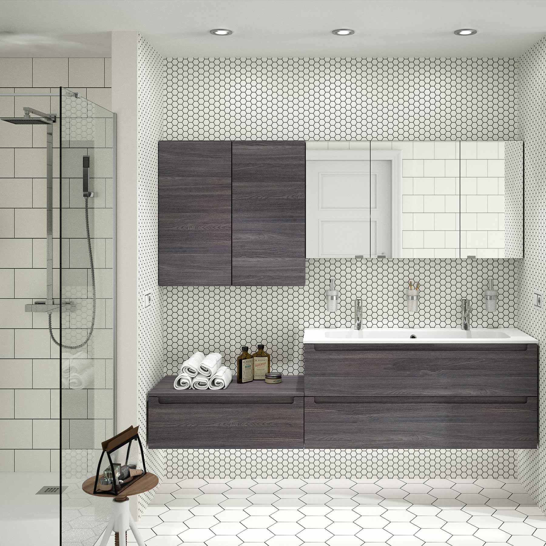 21073 SALGAR Раковина SOFIA 1205 1 раковина и 2 смесителя MINERALMARMO 1205 x 15 x 460 мм - Вид №3