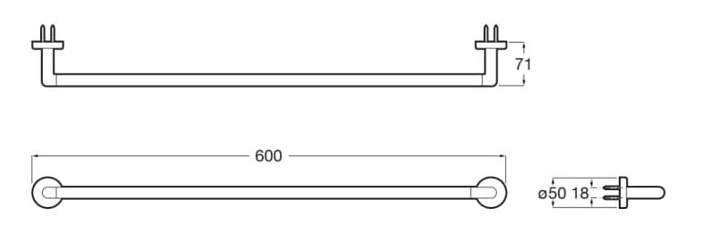 Металлический держатель для полотенец Roca Compas ARCH-00153351 - Вид №4