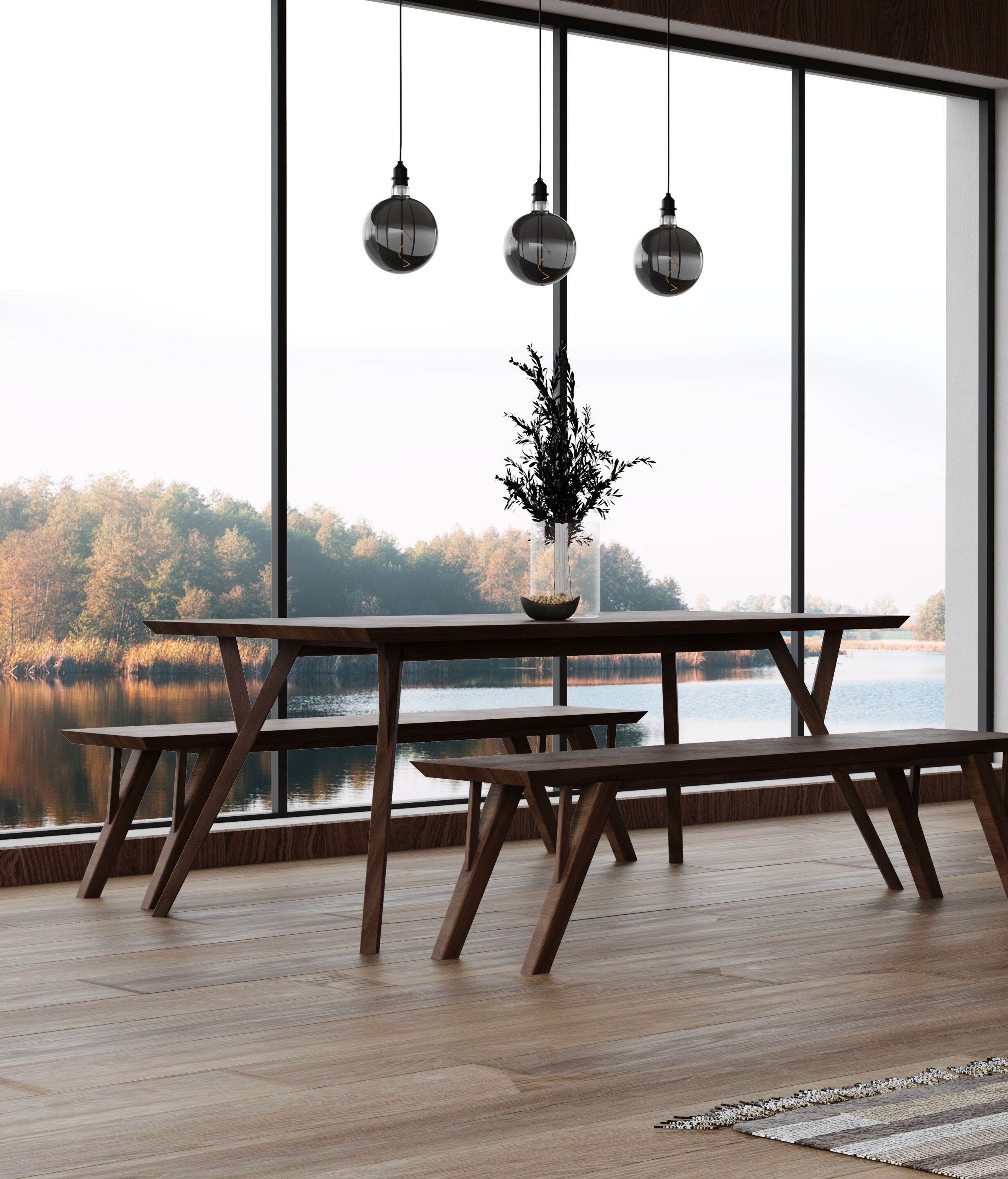 Скамья из акации POMAX Hopper ARCH-00079525 - Вид №1