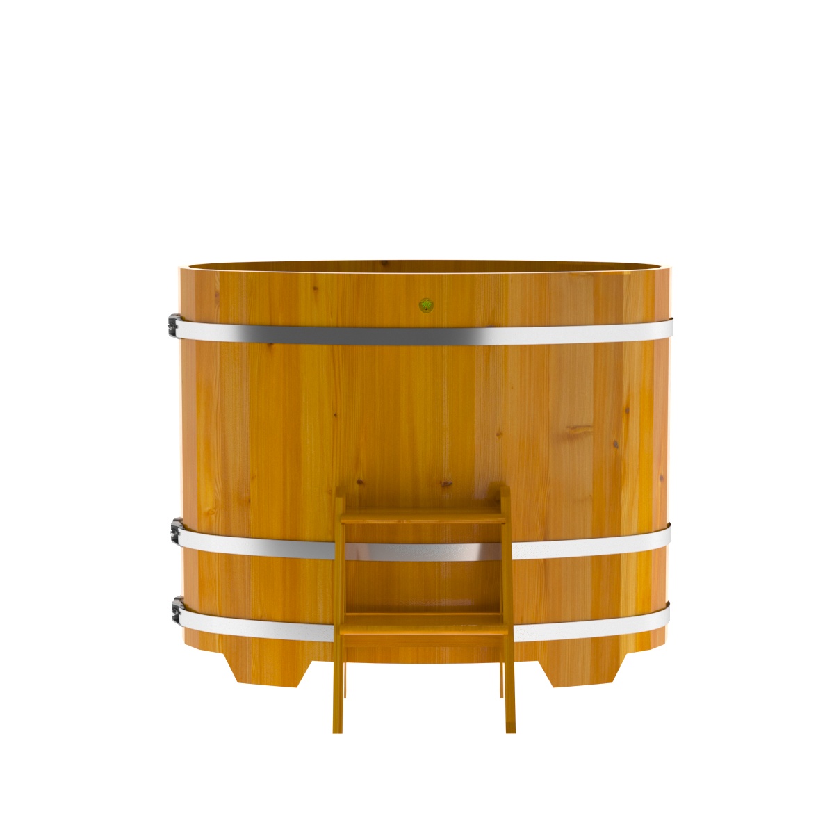 2251 Купель овальная из лиственницы Рустик 0,69х1,31х1,1 натуральная Alyarus  - Вид №4