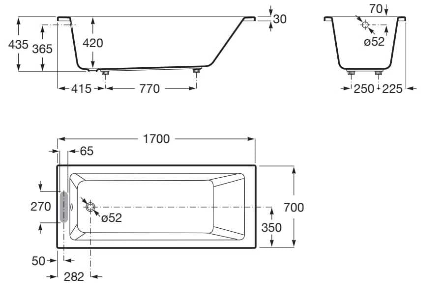 Утопленная акриловая прямоугольная ванна Roca VYTHOS 2485 / 2486 ARCH-00119064 - Вид №9